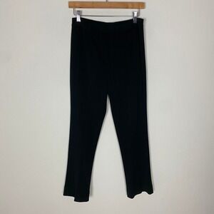 Ming Wang Straight Leg Knit Pull On Stretch Pants Black Womens Small Dressy